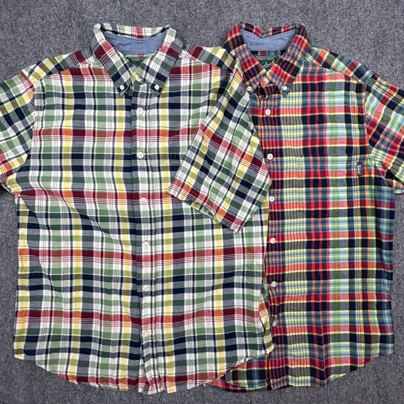 Woolrich Other - Lot 2 Woolrich Plaid Shirt Men Medium Multi-Color Plaid Short Sleeve Button Down
